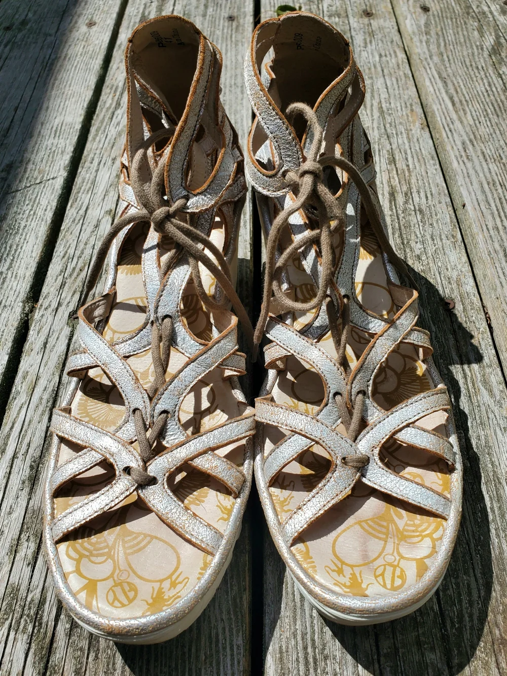 Fly London • Yuke Wedge Heel • Lace Up Gladiator Sandals • Size 41 (10-10.5)